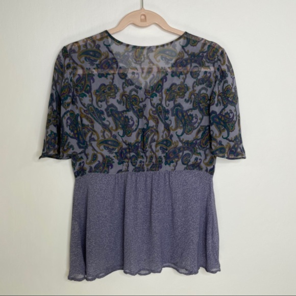 One Fine Day Sheer Chiffon Paisley Top - Picture 5 of 10